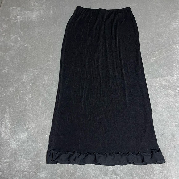 Vintage Jaclyn Smith Black Maxi Skirt Womens Medium Whimsgoth Dark Grunge USA - Picture 6 of 6